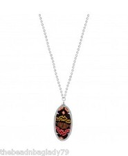 NEW JILZARA Clay Beads SUNSET BROWN SILVER FRAME PENDANT Necklace