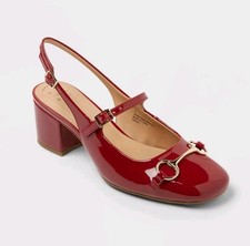 A New Day Women's Lucky Square Toe Mary Jane Heel with Memory Foam Insole Size 6