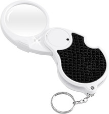 Magnifying Glass with Light, 5X Pocket Magnifier, Lightweight LED Illuminated Ma