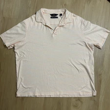 Hart Schaffner Marx Men’s Polo XXL Short Sleeve Luxury Cotton White & Orange