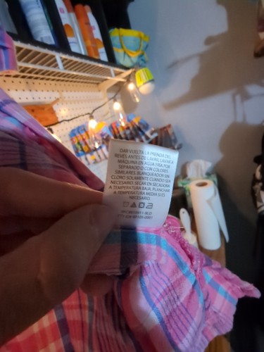 Ciervo Blanco Mujer Rosa Cuello Cuadros Botón Mangas Cortas Talla 2XL - Imagen 4 de 7