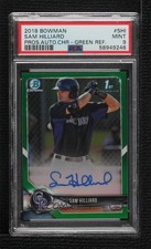 2018 Bowman Chrome Prospect Green Refractor 48/99 Sam Hilliard PSA 9 Auto v9t