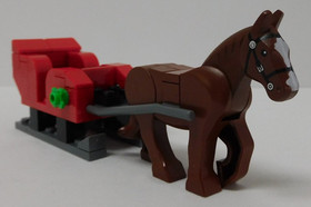 100% - 2012 LEGO CHRISTMAS SET 3300014 Horse Drawn Sleigh Bench Snow Minifigures