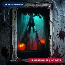 Nuxovilar Scary Halloween Window Cover Banner 31.5x47.3In Polyester