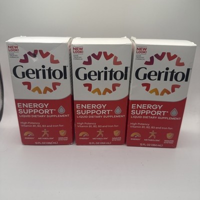 3 Pack Geritol Liquid B-Vitamins & Iron Supplement 3x12 Oz (354ml) Fast ShippinG