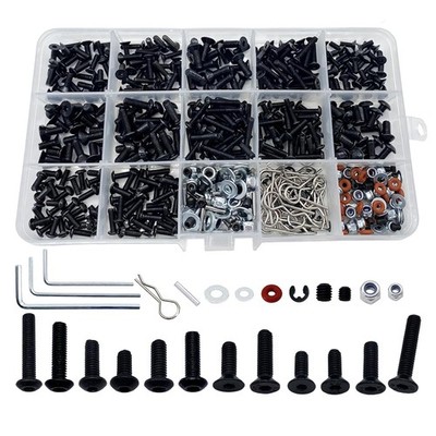 520Pcs RC Screw Kit for Traxxas, Axial, Arrma, Redcat, HPI   M3 M4 Washers & Nut