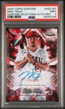 2025 TOPPS CHROME SAPPHIRE SAPPHIRE SELECTIONS AUTOS RED MIKE TROUT 4/5 PSA 9