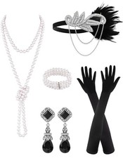 6 PCS 1920s Flapper Accessory Set Great Gatsby Roaring 20s Costume For Women