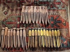 28 Wonderful Vtg Wooden Clothespins 