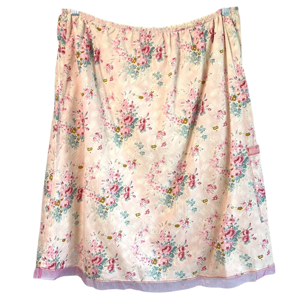 Falda Floral Vintage Años 90 J.JILL Cordón Cintura Talla Grande Cottage Fairy Y2K Foto 2 de 4