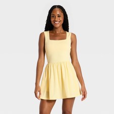 Women Athletic Pointelle Dress - All In Motion Light Yellow M
