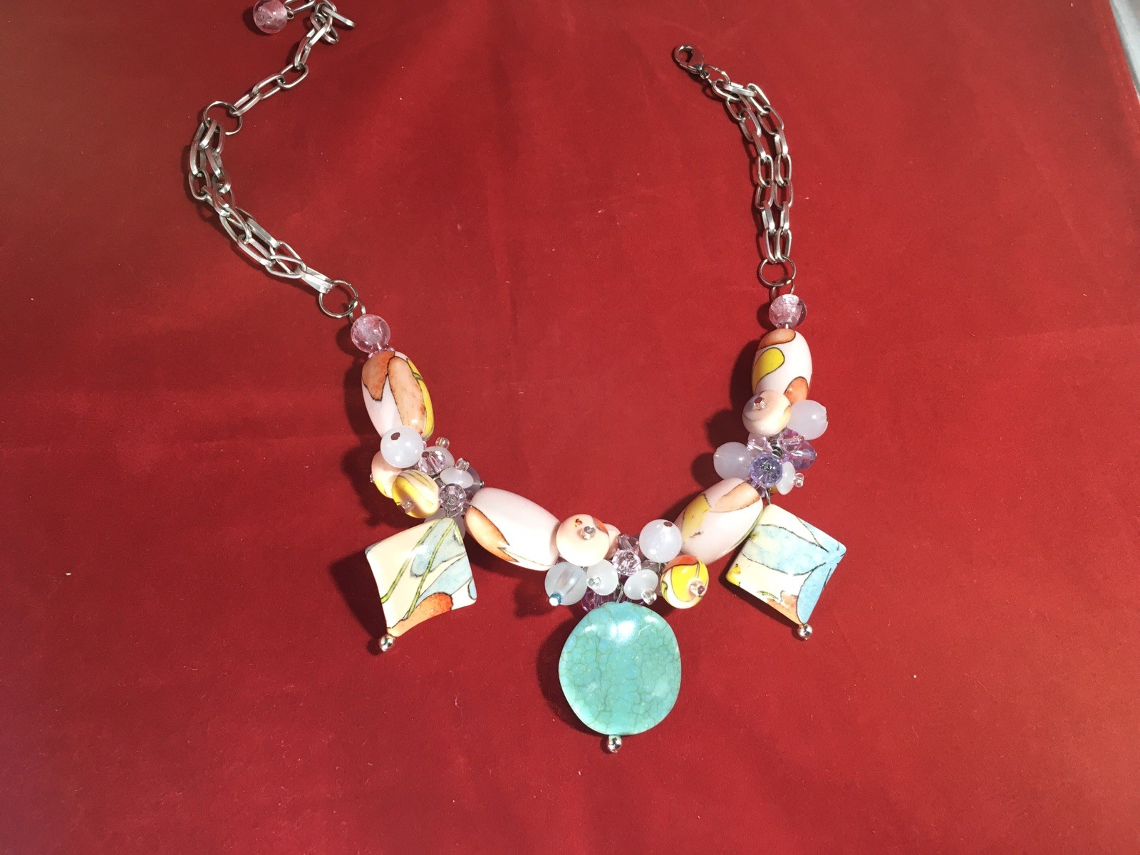 Multicolor Multi Shape Cha Cha  Necklace Artisan … - image 3