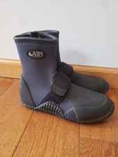 NRS Titanium Water Shoes Boots Mens 8 Black Gray Neoprene Zip Strap Kayak Raft