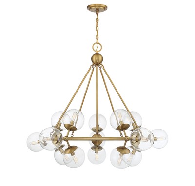 Savoy House 1-1932-15-322 Orion 15-Light Chandelier in Warm Brass (45'' W x 37''H)