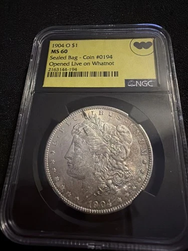 1904 o Ms 60 Morgan Dollar NGC Graded Certified Authentic Slab