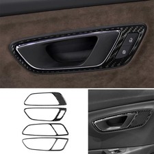 Tapicería de panel de manija de puerta interior de fibra de carbono para accesorios Seat Leon 2013-2020