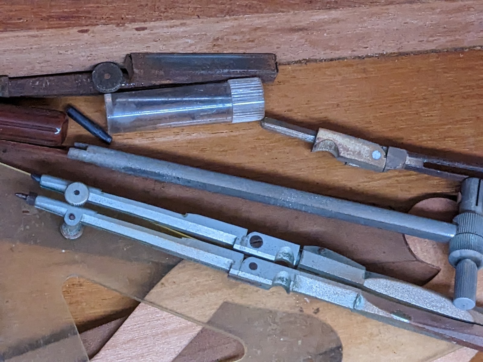 Antique French 1880 Compas Superieurs Brevetes SGDG Drafting Tool Set Original