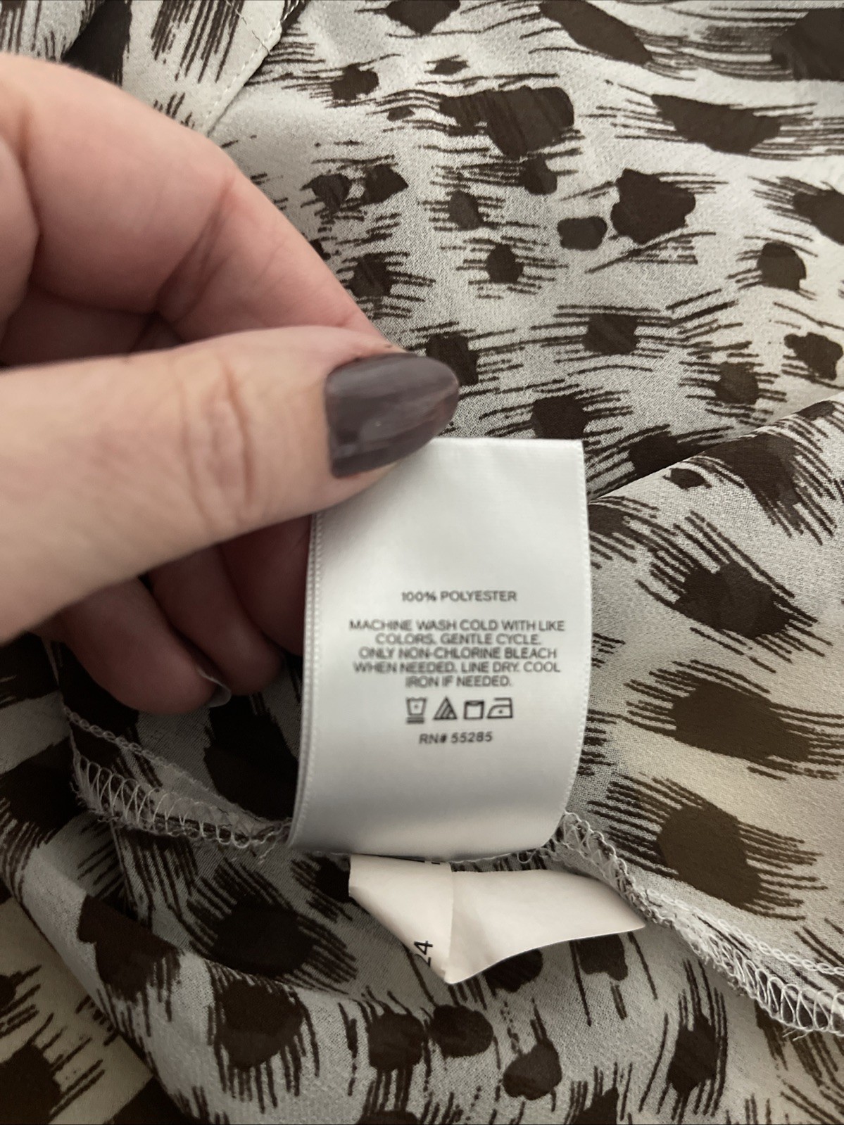 Express Collared Button Front Shirt Brown White C… - image 6