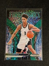 Dyson Daniels 2022-23 Panini Prizm Draft Picks Fireworks Green Shimmer /3