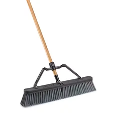 24 In. High Power Rough Surface Industrial Grade Push Broom with 60 In. Wood Han
