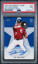 2020 LEAF PERFECT GAME NAT SC AUTO BLUE #JC1 JAC CAGLIANONE 7/15 PSA 9 AUTO