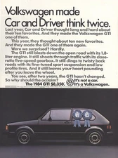 1984 Volkswagen: Made Car and Driver Think Twice Vintage Print Ad