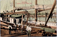 San Pedro, California - Lumber Unloading Postcard