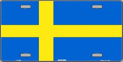Sweden Flag Metal Novelty License Plate