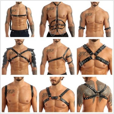 Men's Leather Body Chest Harness Belt Adjustable Buckle Straps Clubwear Costume