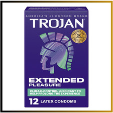TROJAN Extended Pleasure Condoms, TROJAN Condoms, 12 Count