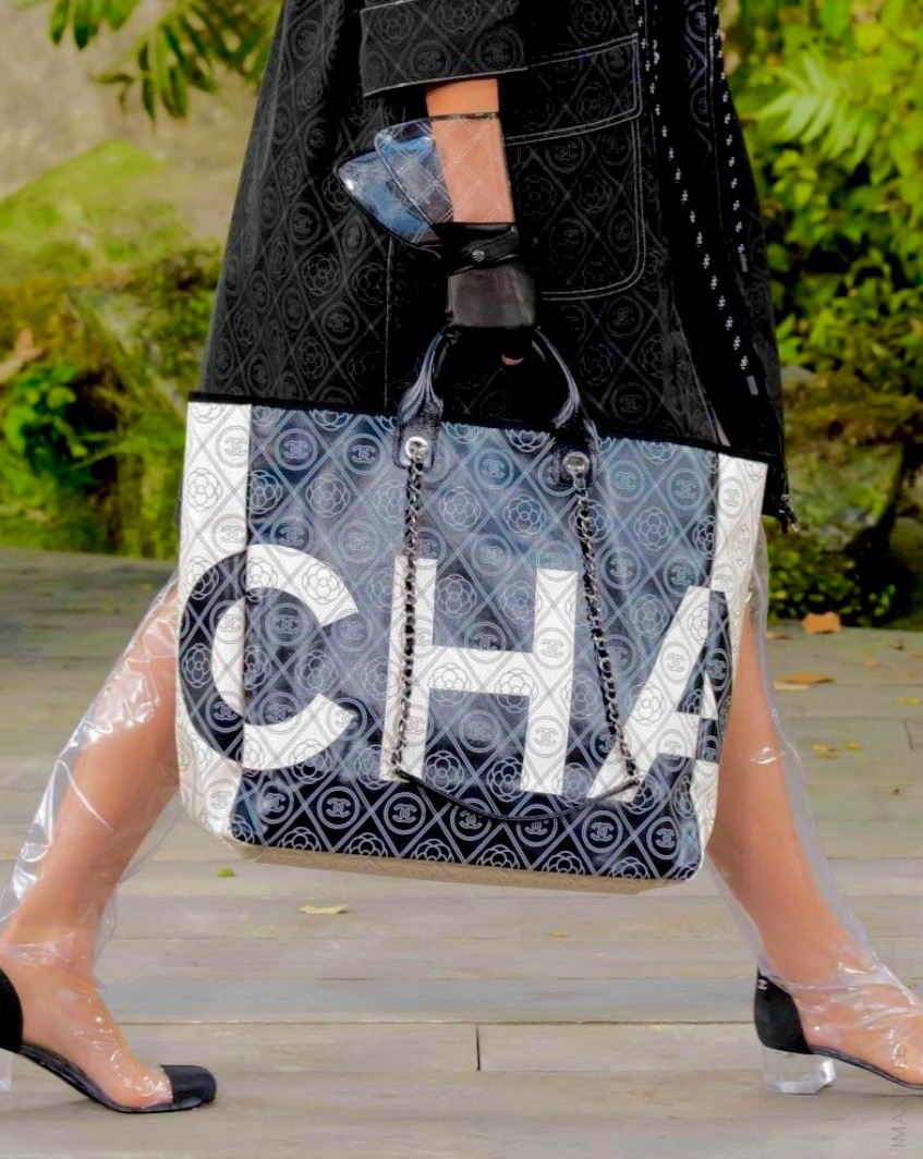 Chanel Camellia Deauville Tote Bag Coated Canvas Authenticity Card black cream