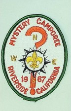 Mystery Camporee Boy Scout Event Patch 1967 Riverside County Council CA Compass