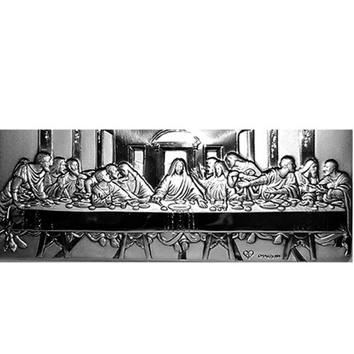Icona sacra quadro ultima cena gesu e apostoli in argento 925 idea regalo casa b - Foto 4 di 4
