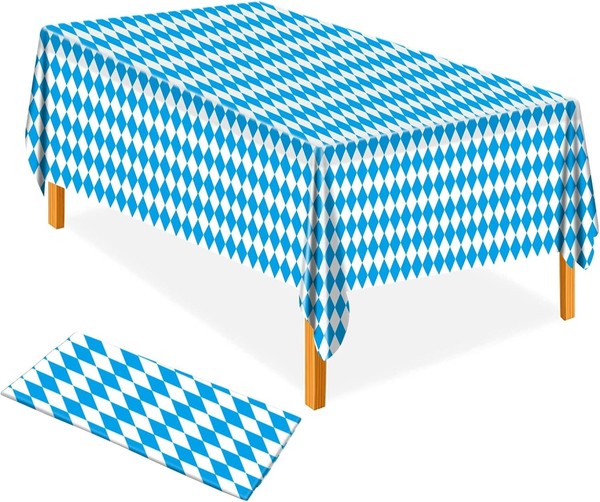 Tischdecke Oktoberfest 4 StüCk Bayerisch Blau Weiß Einweg 137 X 274 Cm Deko-image