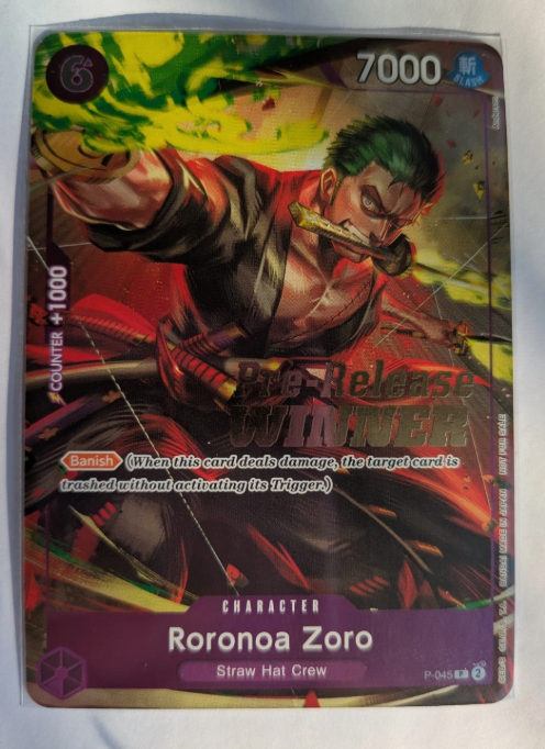 One Piece Roronoa Zoro (OP-06 Pre-Release Tournament) [Winner] P