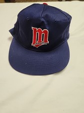 VINTAGE MINNESOTA TWINS BASEBALL CAP SNAPBACK TRUCKER BLUE RED