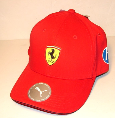 New PUMA Red FERRARI Adjustable Baseball Cap SCUDERIA & HP LOGO - HAT *NWT*