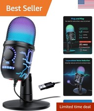 Dynamic RGB USB Gaming Microphone with Noise Cancellation for Streaming  Pod...