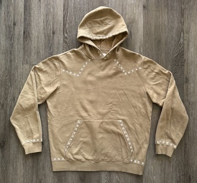 Universal Works Long Sleeve Hoodie Men s Sz Large Sand Western Style Embroidery