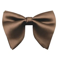 Oversized Bow Ties for Men, Pre Tied Clip on Men's Black Bowtie for Brown