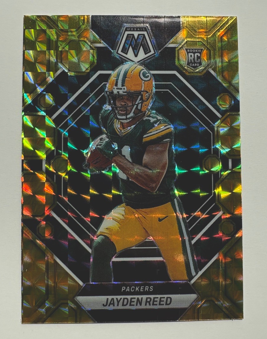 2023 Panini Mosaic - Jayden Reed - Reactive Yellow Mosaic Prizm RC #333