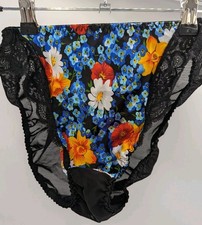 Oscar De Le Renta Vintage Satin Mesh Floral Second Skin Panties Underwear Sz S