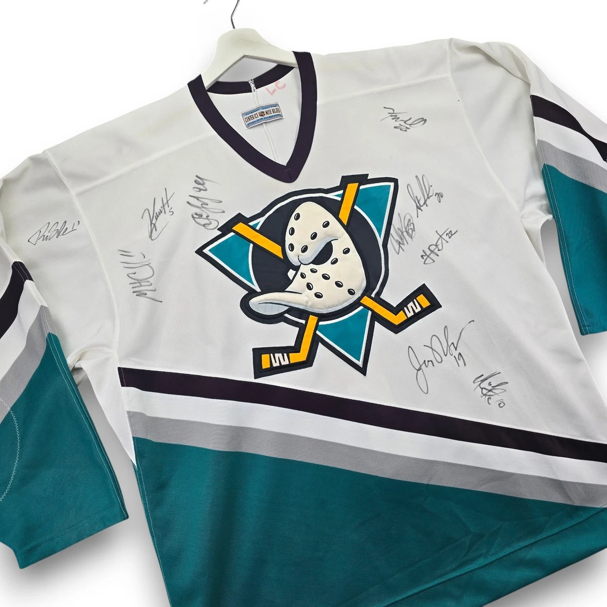 T-shirt Mighty Ducks Anaheim Homme, Manches 3/4, Noir Et Blanc, Taille S à 2XL