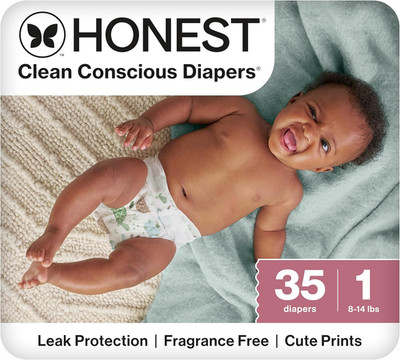 The Honest Company Diapers Size 1 35 Count Turtle Time Polybag Travel Pack