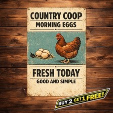 Funny Chicken Coop Vintage Poster Indoor Outdoor 8x12 Metal Tin Sign