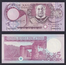 Tonga Banknote 5 Pa'anga 1995 P.-33C FDS/UNC