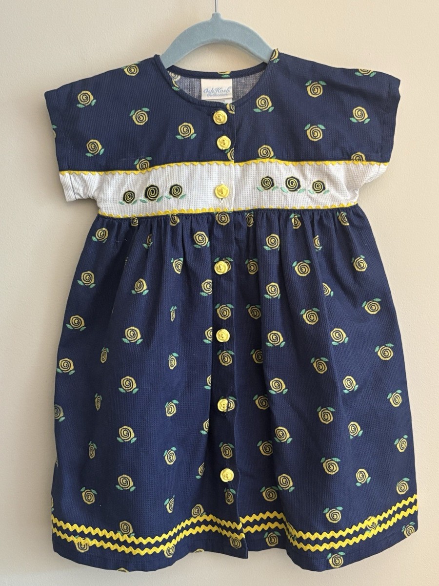Vintage Oshkosh Collection Girls Dress 2T Toddler Blue