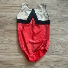 D M Red/Black Shiny Dance Leotard Adult Large Dance Costume
