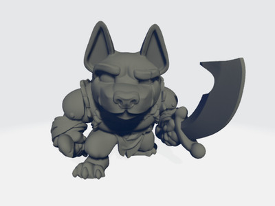 Capsule Chibi - Dog Kobold - Sword & Dagger