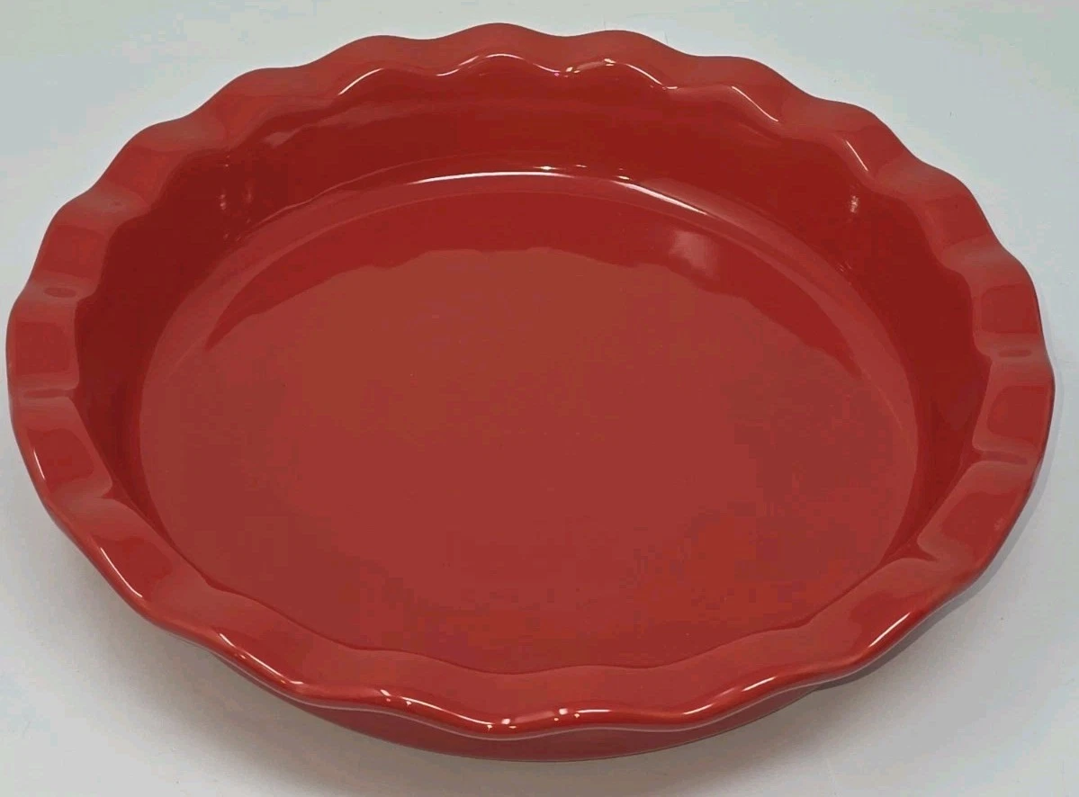 Pier 1 Imports Ovenware Red Scalloped Fluted Tart Quiche Pie Dish 10.5 Inch